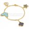 Van Cleef & Arpels Lucky Alhambra 4 Motifs Bracelet Yellow Gold With Stone Combination 001
