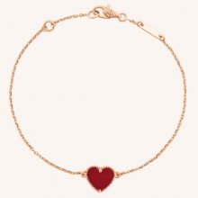 Van Cleef & Arpels Sweet Alhambra Heart Bracelet Pink Gold Carnelian