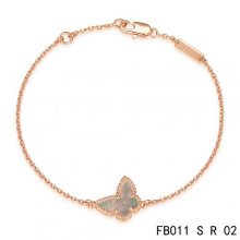 Imitation Van Cleef & Arpels Sweet Alhambra Bracelet In Pink With Gray Butterfly