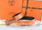 Hermes Reversible Belt Orange/Black Ostrich Stripe Leather With 18K Brown Silver Narrow H Buckle