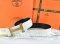 Hermes Reversible Belt White/Black Togo Calfskin With 18k Orange Silver H Buckle