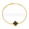 Van Cleef & Arpels Sweet Alhambra Bracelet Yelow Gold With Black Onyx Mother Of Pearl