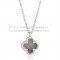 Van Cleef & Arpels Sweet Alhambra Pendant White Gold With Gray Mother Of Pearl 9mm