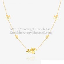 Van Cleef Arpels Frivole Necklace Yellow Gold With 9 Round Diamonds