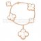 Van Cleef & Arpels Magic Alhambra Bracelet 5 Motifs Pink Gold With White Mother Of Pearl