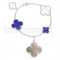 Van Cleef & Arpels Magic Alhambra Bracelet 5 Motifs White Gold With White Gray Lapis Mother Of Pearl