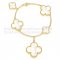 Van Cleef & Arpels Magic Alhambra Bracelet 5 Motifs Yellow Gold With White Mother Of Pearl