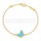 Van Cleef & Arpels Sweet Alhambra Butterfly Bracelet Yellow Gold With Turquoise Mother Of Pearl