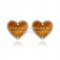 Van Cleef & Arpels Sweet Alhambra Heart Earrings White Gold With Tiger's Eye Mother Of Pearl