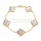 Van Cleef & Arpels Vintage Alhambra Bracelet 5 Motifs Yellow Gold With Gray Mother Of Pearl