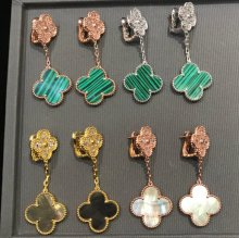 Van Cleef & Arpels Magic Alhambra Earrings 2 motifs Mother-of-pearl with Diamonds