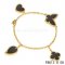 Cheap Van Cleef & Arpels Lucky Alhambra Yellow Bracelet With 4 Stone Combination Motifs