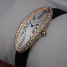 Cartier Baignoire swiss diamond watch for women 18K pink gold