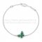 Van Cleef & Arpels Sweet Alhambra Butterfly Bracelet White Gold With Malachite Mother Of Pearl