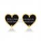 Van Cleef & Arpels Sweet Alhambra Heart Earrings Yellow Gold With Black Onyx Mother Of Pearl