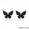 Cheap Van Cleef & Arpels Butterflies Onyx White Gold Earrings
