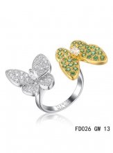 Van Cleef Arpels Two Butterfly Between The Finger Ring Yellow Gold Tsavorite Garnets