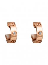 1:1 Replica Cartier Love Earring 18K Pink Gold With 2 Diamonds B8301218