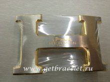 Hermes Reversible Belt 18K Gold Silver With Logo Buckle