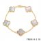 Cheap Van Cleef & Arpels Alhambra Bracelet In Yellow With 5 Gray Clover