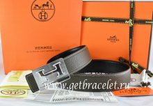Hermes Reversible Belt Brown/Black Togo Calfskin With 18k Silver Big H Buckle