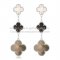Van Cleef & Arpels Magic Alhambra 3 Motifs Earrings White Gold With Stone Combination