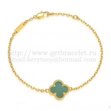 Van Cleef & Arpels Sweet Alhambra Bracelet Yellow Gold With Malachite Mother Of Pearl
