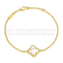 Van Cleef & Arpels Sweet Alhambra Bracelet Yellow Gold With White Mother Of Pearl
