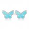Van Cleef & Arpels Sweet Alhambra Butterfly Earrings White Gold With Turquoise Mother Of Pearl