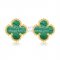 Van Cleef & Arpels Sweet Alhambra Earrings 9mm Yellow Gold With Malachite Mother Of Pearl