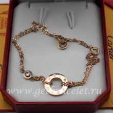 Fake Cartier Love Necklace Pink Gold Diamonds