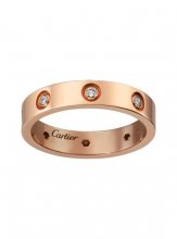 Replica Cartier Love Ring 18K Pink Gold Ring With 8 Diamonds B4050800