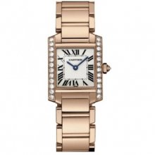 Cartier Tank Francaise womens diamond watch replica WE10456H 18K pink gold