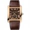 Cartier Tank MC automatic mens watch W5330002 pink gold brown dial and leather strap