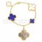 Van Cleef & Arpels Magic Alhambra Bracelet 5 Motifs Yellow Gold With White Gray Lapis Mother Of Pearl