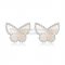 Van Cleef & Arpels Sweet Alhambra Butterfly Earrings White Gold With White Mother Of Pearl