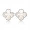 Van Cleef & Arpels Sweet Alhambra Earrings 15mm White Gold With White Mother Of Pearl