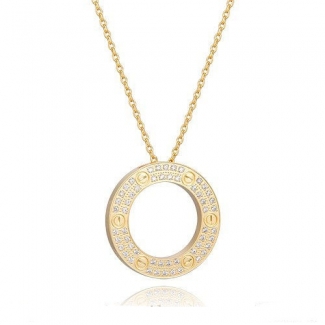 Cartier Love Necklace Set In Yellow Gold With Diamonds