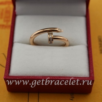 Imitation Cartier Juste Un Clou Ring Pink Gold Diamonds B4094800
