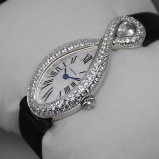 Cartier Baignoire swiss diamond ladies watch replica stainless steel