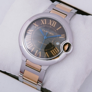 Ballon Bleu de Cartier W6920032 large watch replica two-tone 18K pink gold and steel
