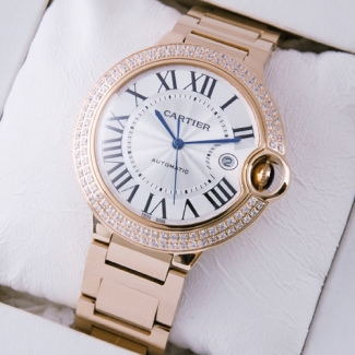Ballon Bleu de Cartier WE9008Z3 large diamond watch replica 18K pink gold