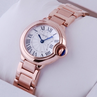 Ballon Bleu de Cartier small quartz watch replica 18kt pink gold