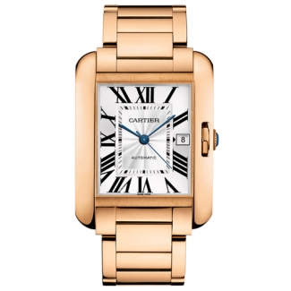 Cartier Tank Anglaise extra large replica watch for men W5310002 18K pink gold