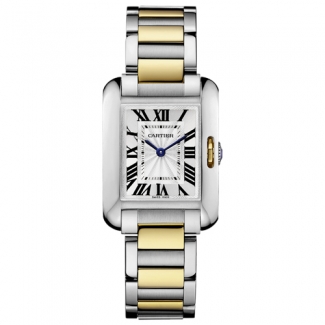 Cartier Tank Anglaise small watch for women W5310046 two-tone yellow gold and steel