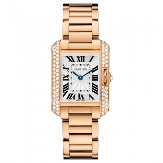 Cartier Tank Anglaise small diamond watch for women WT100002 18K pink gold