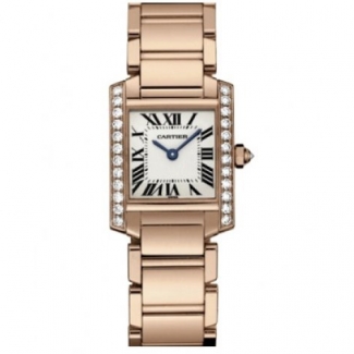 Cartier Tank Francaise womens diamond watch replica WE10456H 18K pink gold