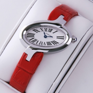Delices de Cartier replica watch for women stainless steel leather strap