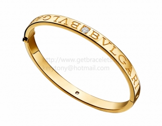 Cheap BVLGARI BVLGARI Bangle Bracelet in Yellow Gold with Diamonds