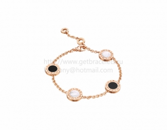 Cheap BVLGARI BVLGARI Bracelet in Pink Gold with Mother of Pearl and Onyx